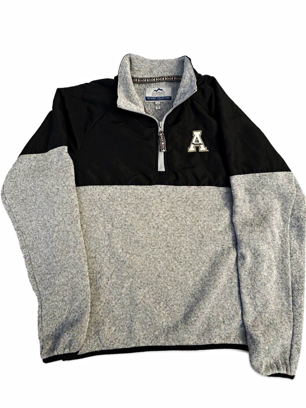 Appalachian State Kickoff Collection Men's 1/4 Zip Fleece Mock Neck L Gray